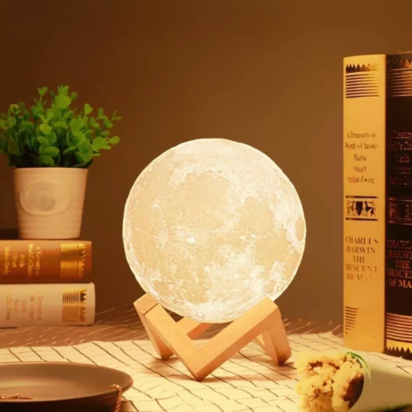 6 I 1 High Quality Led Moon Light Lamp With Stand – Mind Glowing 3d Lamp – Bedroom Led Bed Lamp Desk Lamp