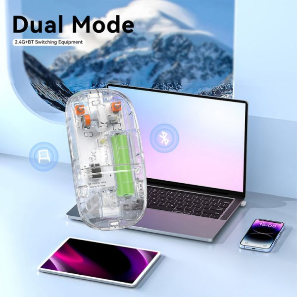 RGB Wireless Transparent slim Mouse