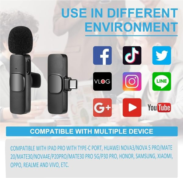 K9 Dual Microphone Mic Plug & Play Usb Type C Plug Wireless