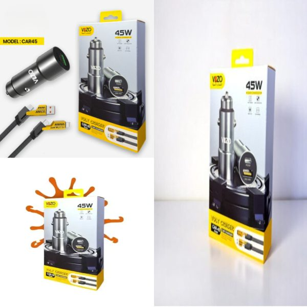 Dual Port Smart Car Charger (with V999 4-in-1 Cable)