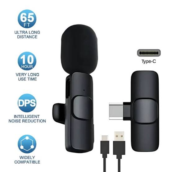 K9 Dual Microphone Mic Plug & Play Usb Type C Plug Wireless