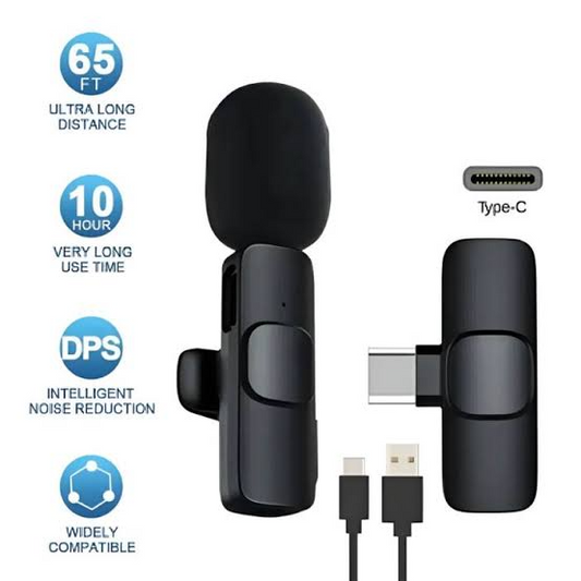 K9 Dual Microphone Mic Plug & Play Usb Type C Plug Wireless