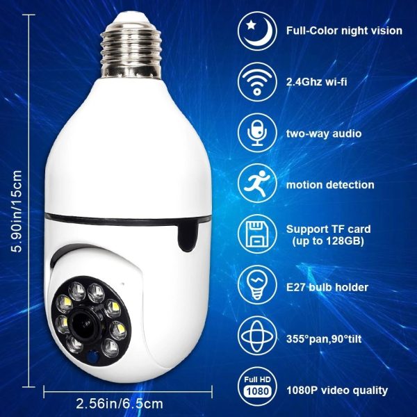 1080p Full Hd Bulb Socket WiFi Security Camera - Smart Home Surveillance