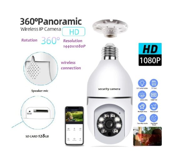 1080p Full Hd Bulb Socket WiFi Security Camera - Smart Home Surveillance