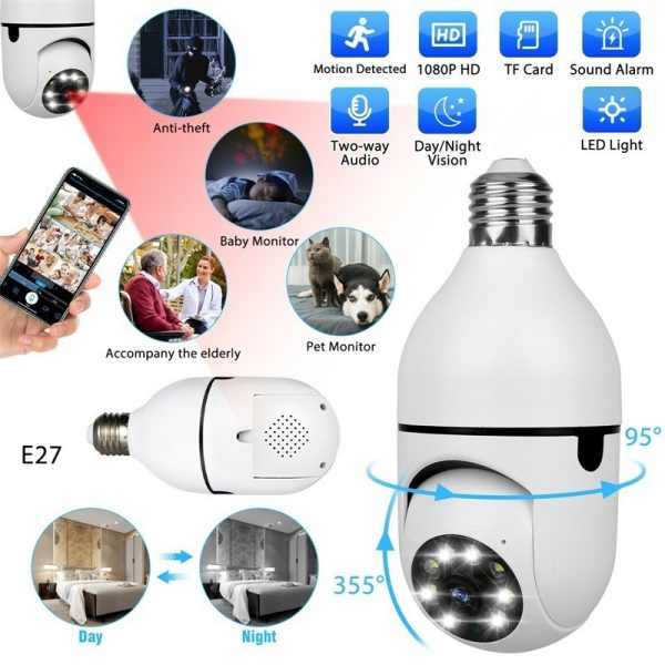 1080p Full Hd Bulb Socket WiFi Security Camera - Smart Home Surveillance
