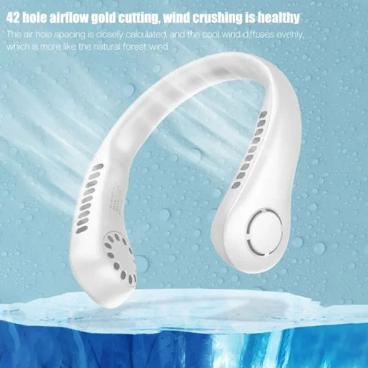 Vaneless hanging portable neck fan